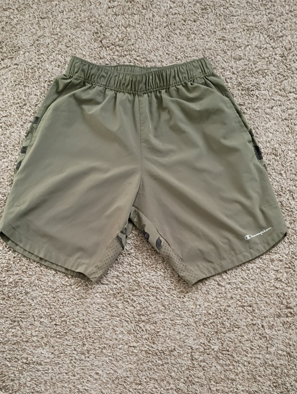 Champion Men's Olive Green Athletic Shorts